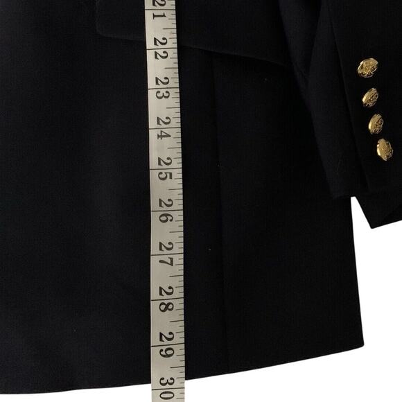 Talbots Blazer Women's Size 10 Gold 4 Button Nautical Blue Classic Wool Stretch - Picture 6 of 6